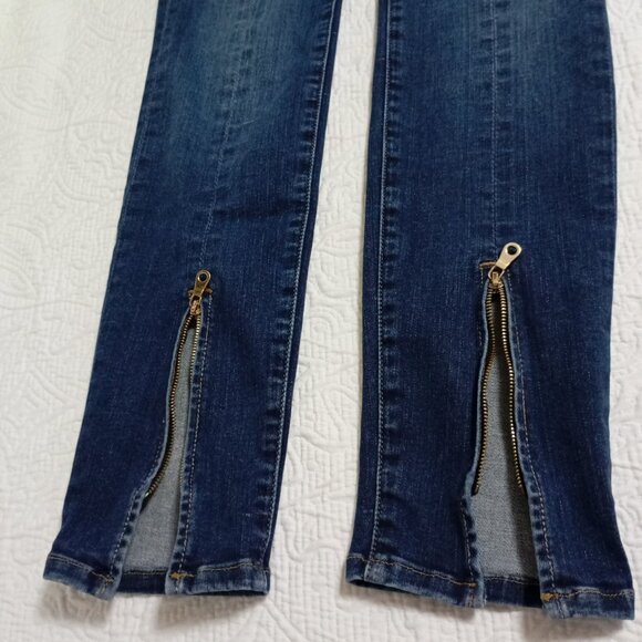 Frame Le Skinny De Jeanne Mid-Rise Jeans With Ankle Zippers Size 26 Womens - Picture 9 of 12